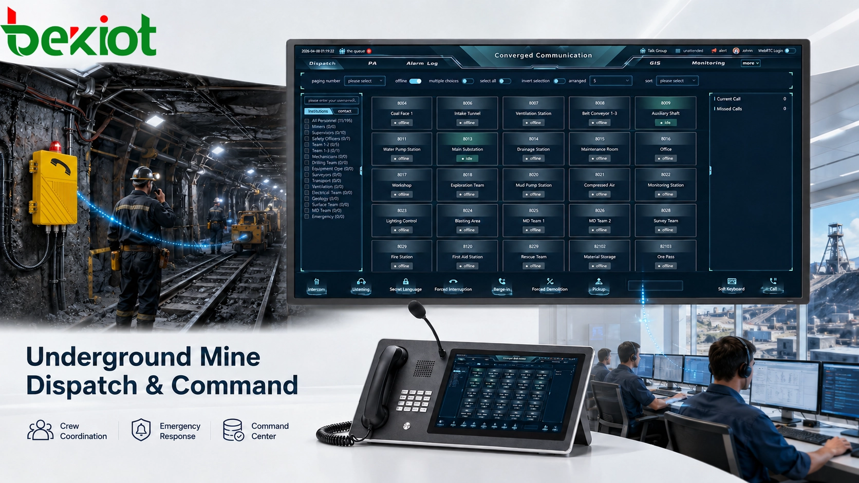 Underground Coal Mine Dispatch and Command Solution