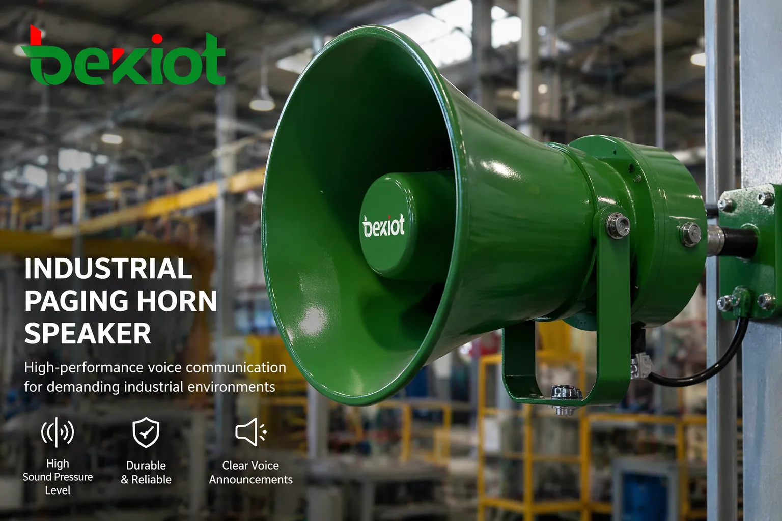 Industrial paging horn speaker for factory warehouse outdoor yard and high noise voice broadcast
