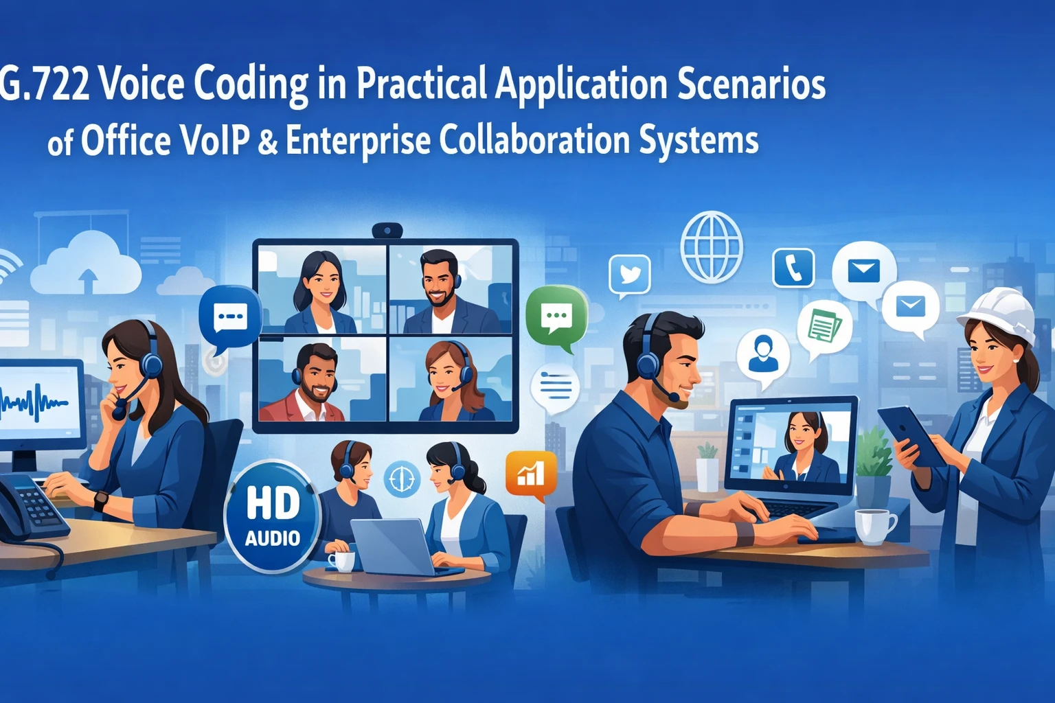 G.722 wideband voice codec used between SIP phones, IP PBX platforms, conference devices, and enterprise VoIP endpoints