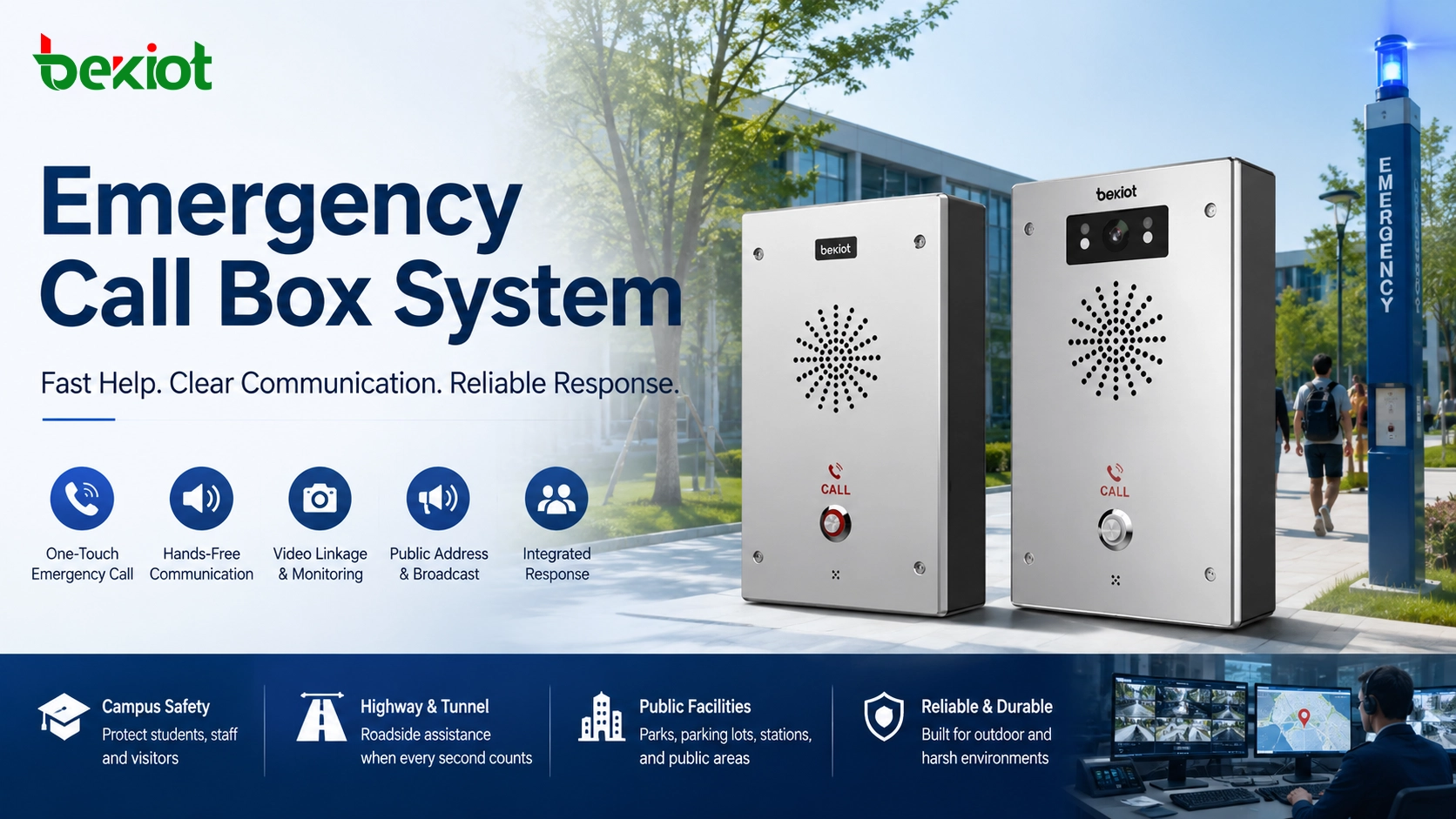 Emergency Call Box Systems for Campus, Highway, and Public Facility Safety