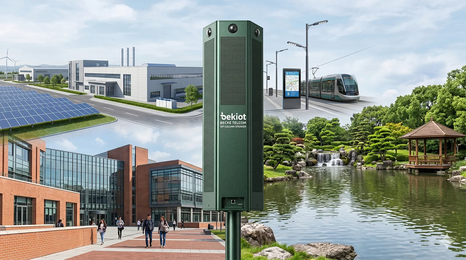 Becke Telcom SIP column speaker for campus scenic area industrial site and smart city audio applications