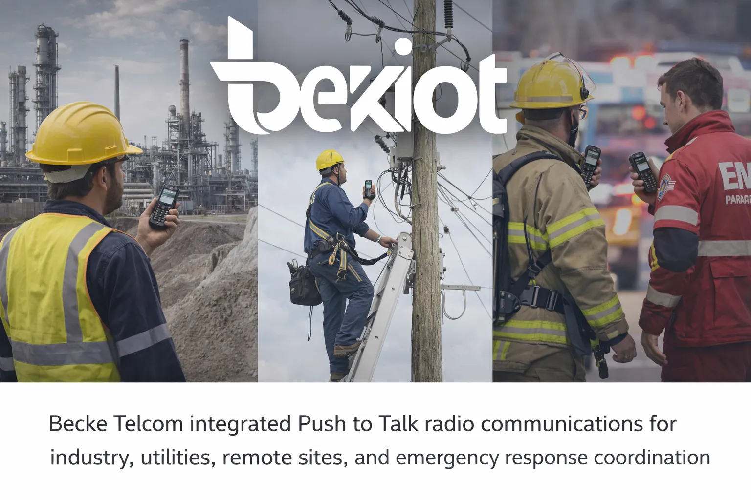 Becke Telcom integrated Push to Talk radio communications for industry utilities remote sites and emergency response coordination