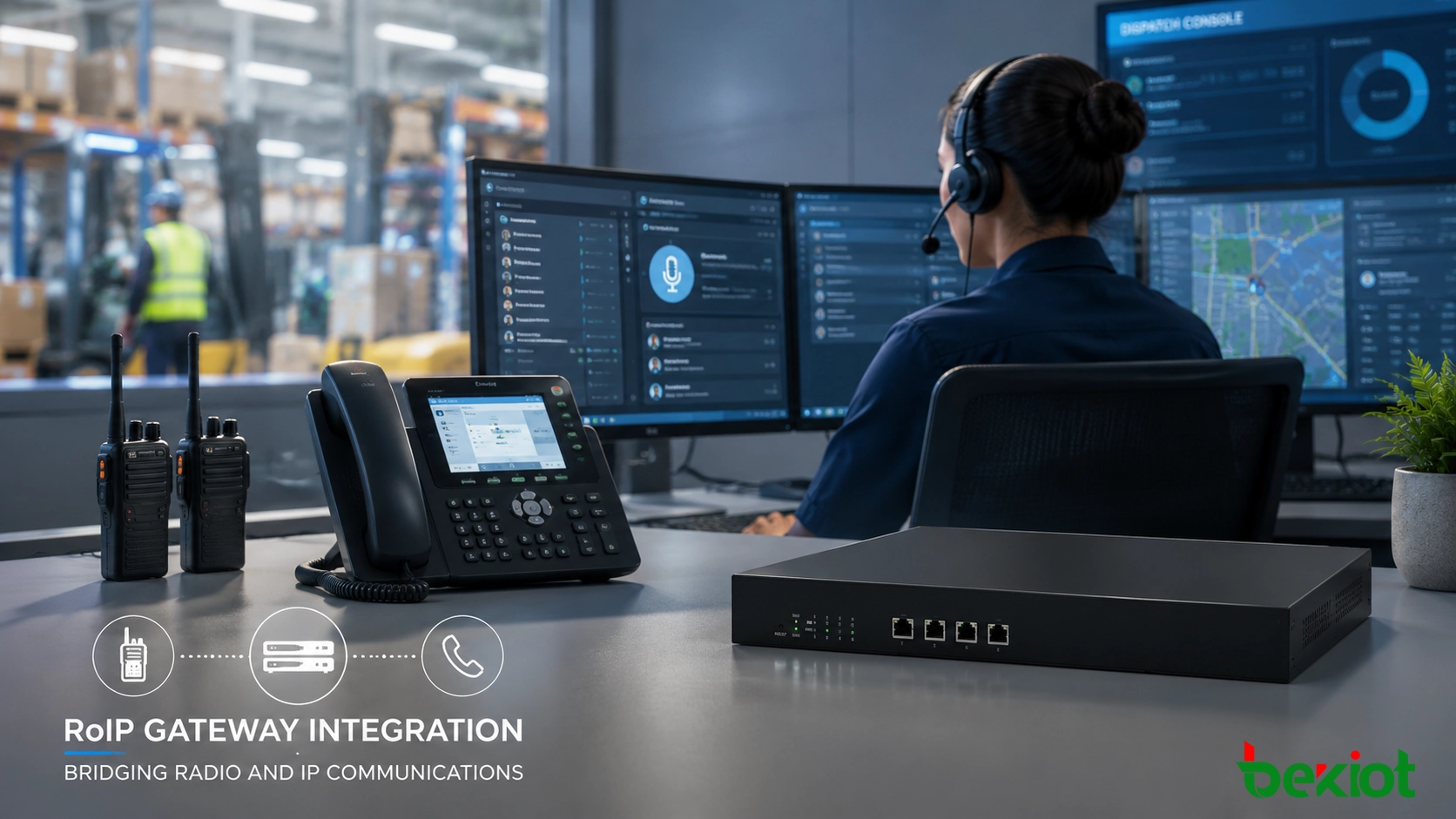 Walkie-Talkie and IP Phone Integration with RoIP Gateway, IP PBX, and Dispatch Systems
