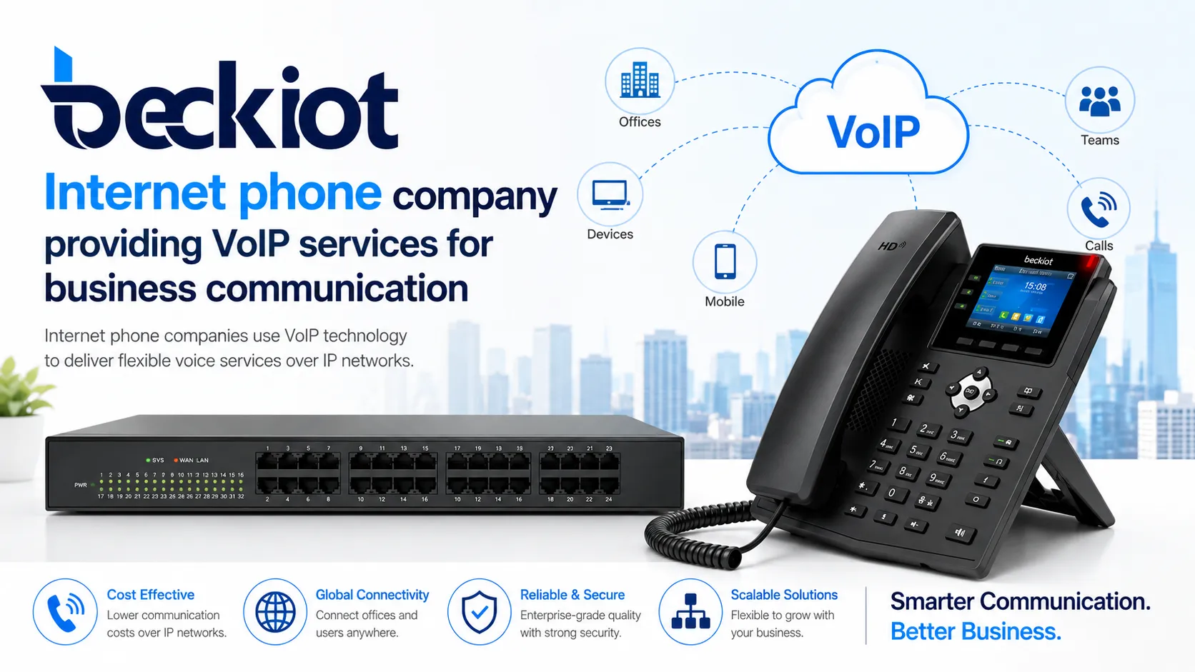 Internet phone company providing VoIP services for business communication
