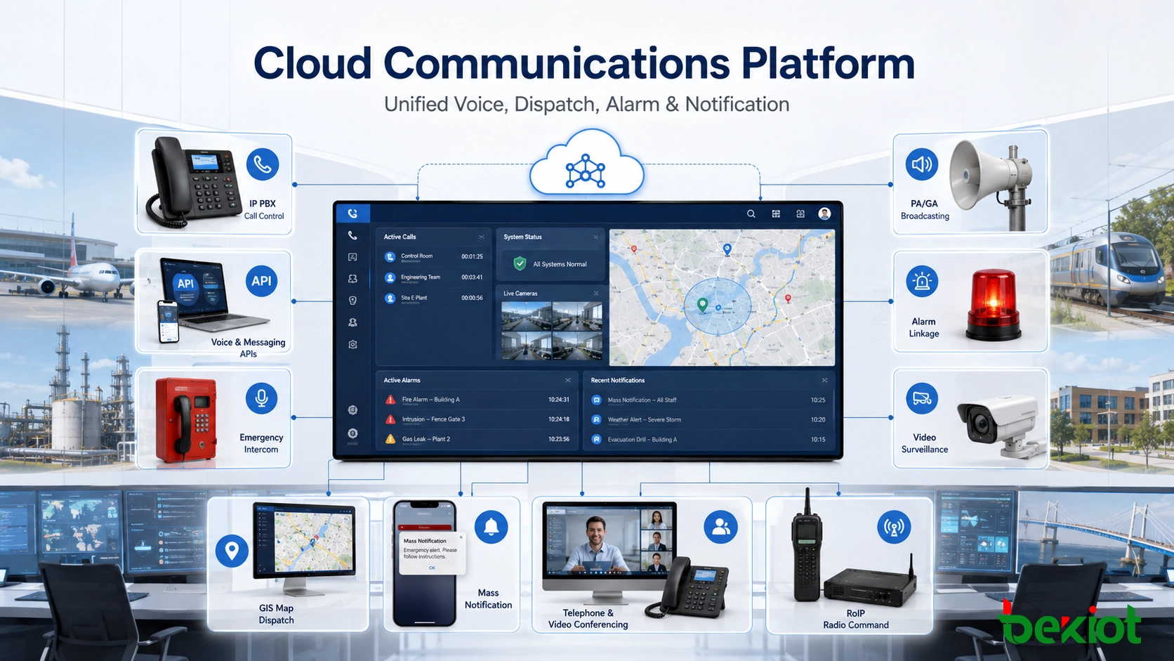 Cloud Communications Platform for Industrial Voice Dispatch and Emergency Coordination