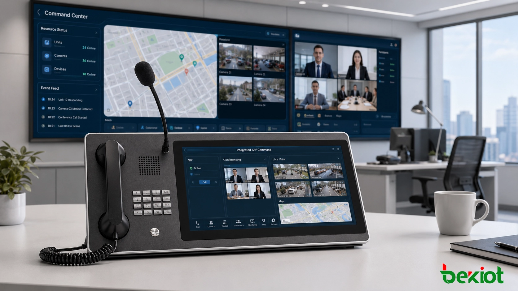 Integrated Audio-Video Command Equipment for Compact Command Centers