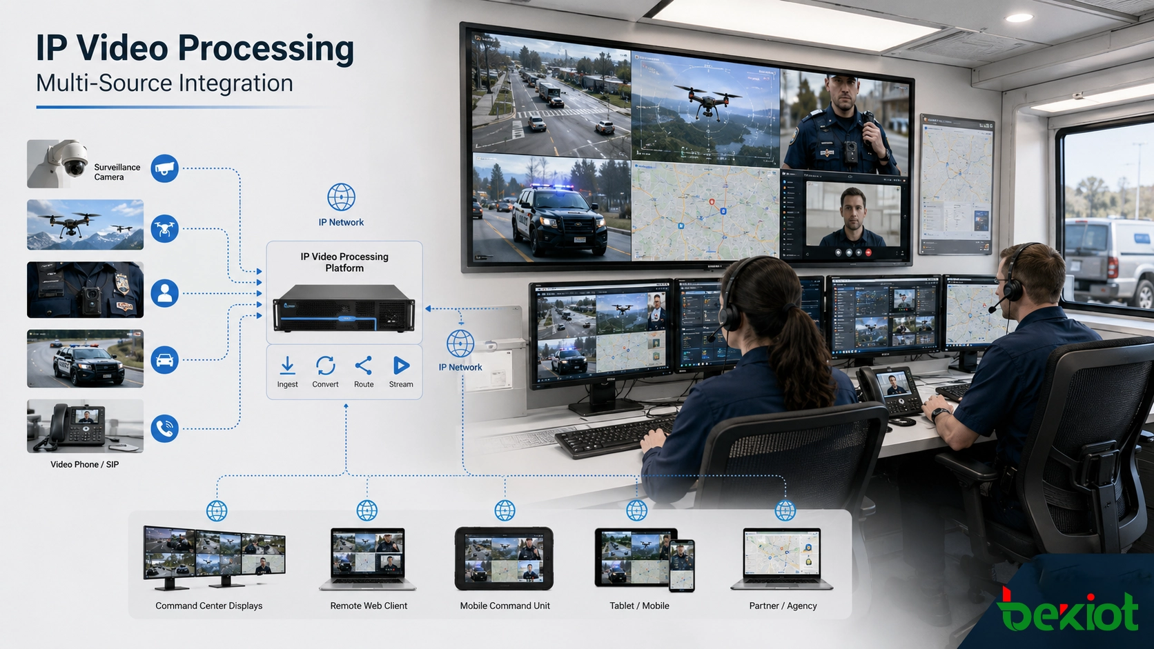 IP-Based Video Processing for Command Centers and Field Video Integration