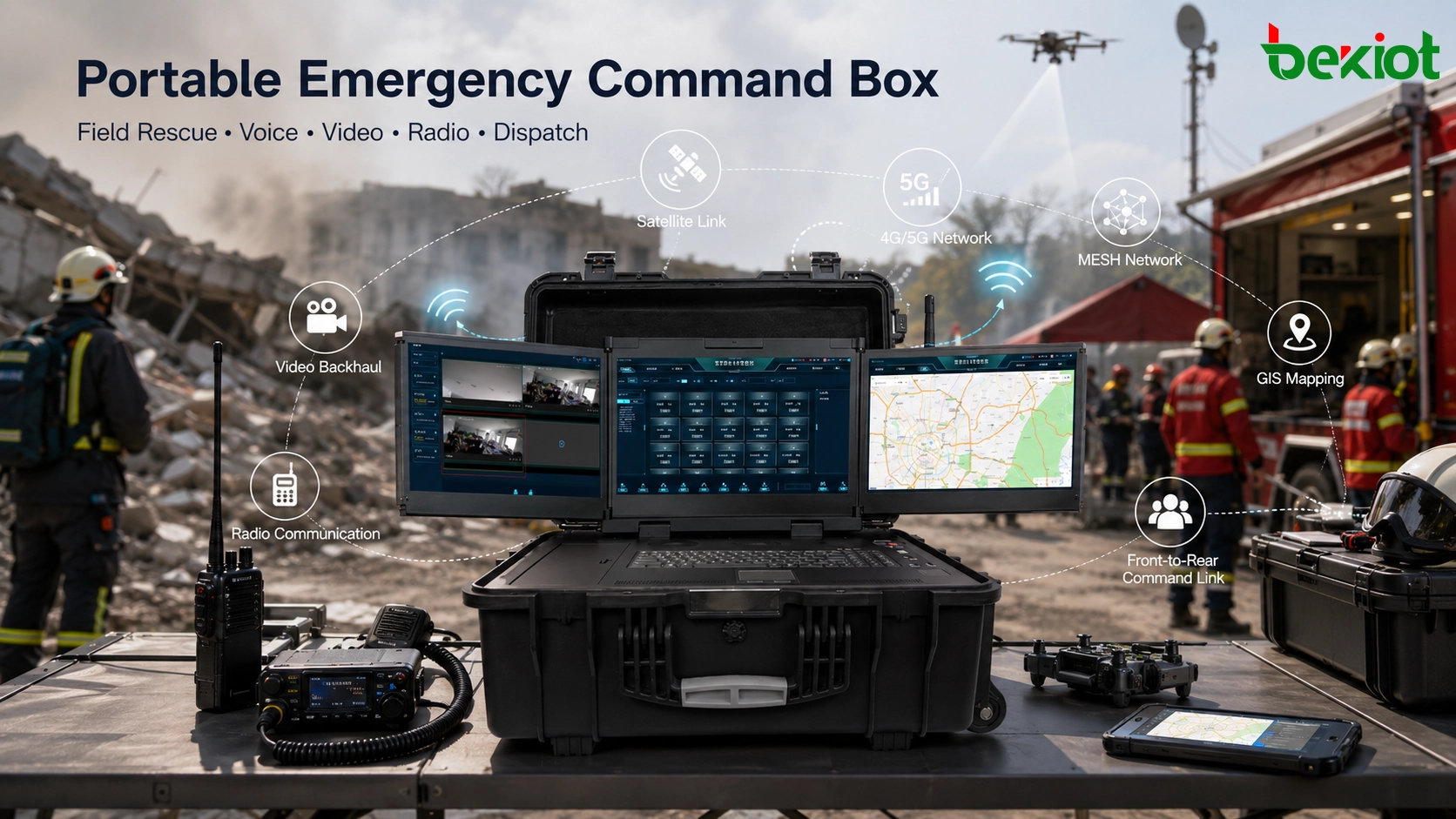 Portable Emergency Command Box for Field Rescue and Mobile Command Communication
