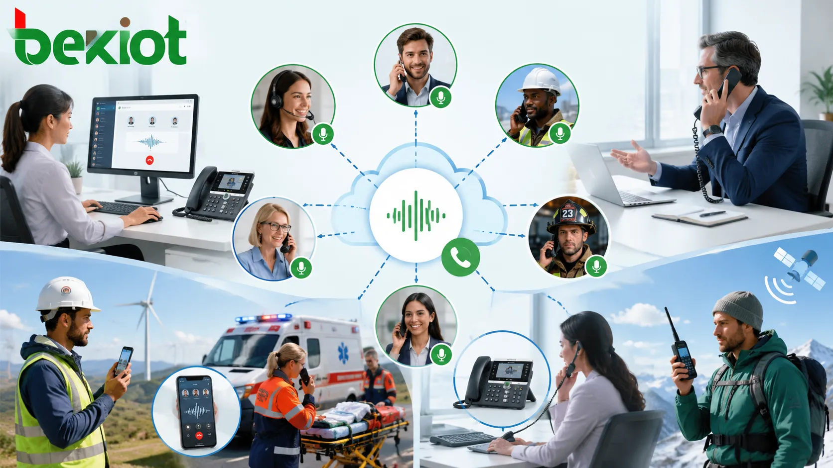 Audio conferencing access for field workers office staff emergency responders managers mobile phones fixed phones IP phones and satellite phone users