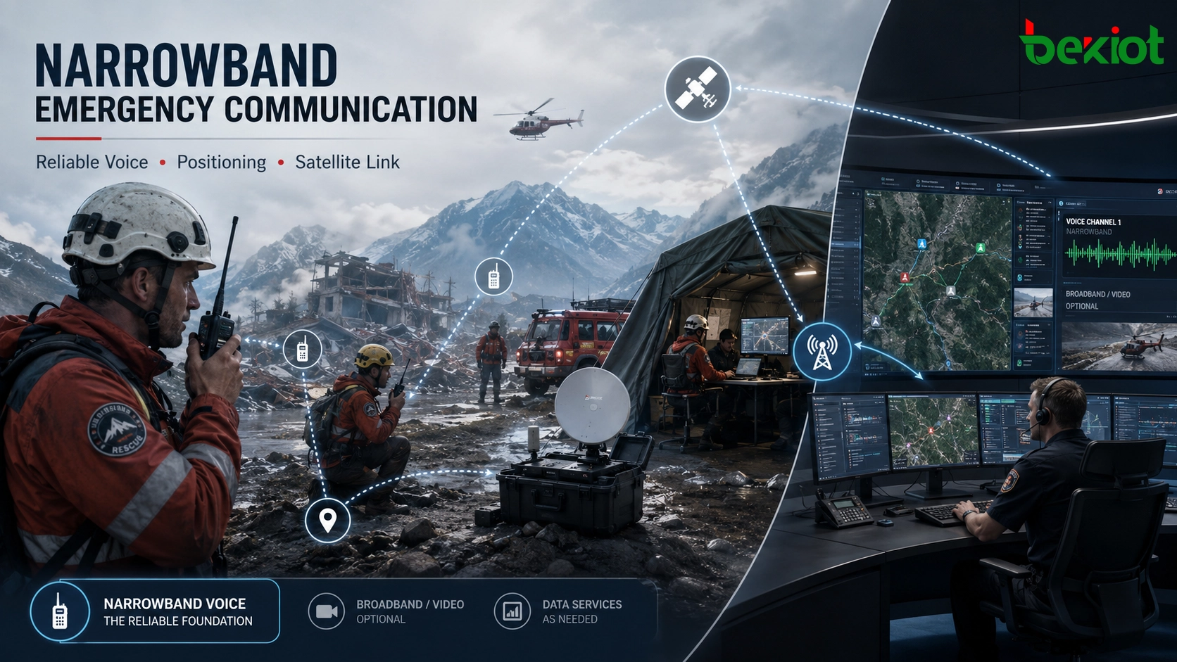 Narrowband Emergency Communication for Resilient Field Command and Response