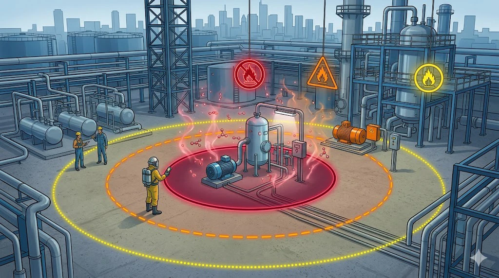 Explosionproof and intrinsically safe equipment selection for Class I Division 1 hazardous gas and vapor areas