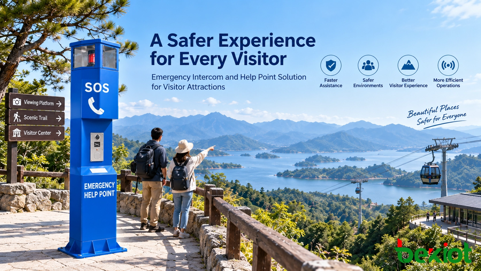 Visitor attraction control room with emergency intercom monitoring, telephone integration, CCTV, dispatch, and emergency command functions
